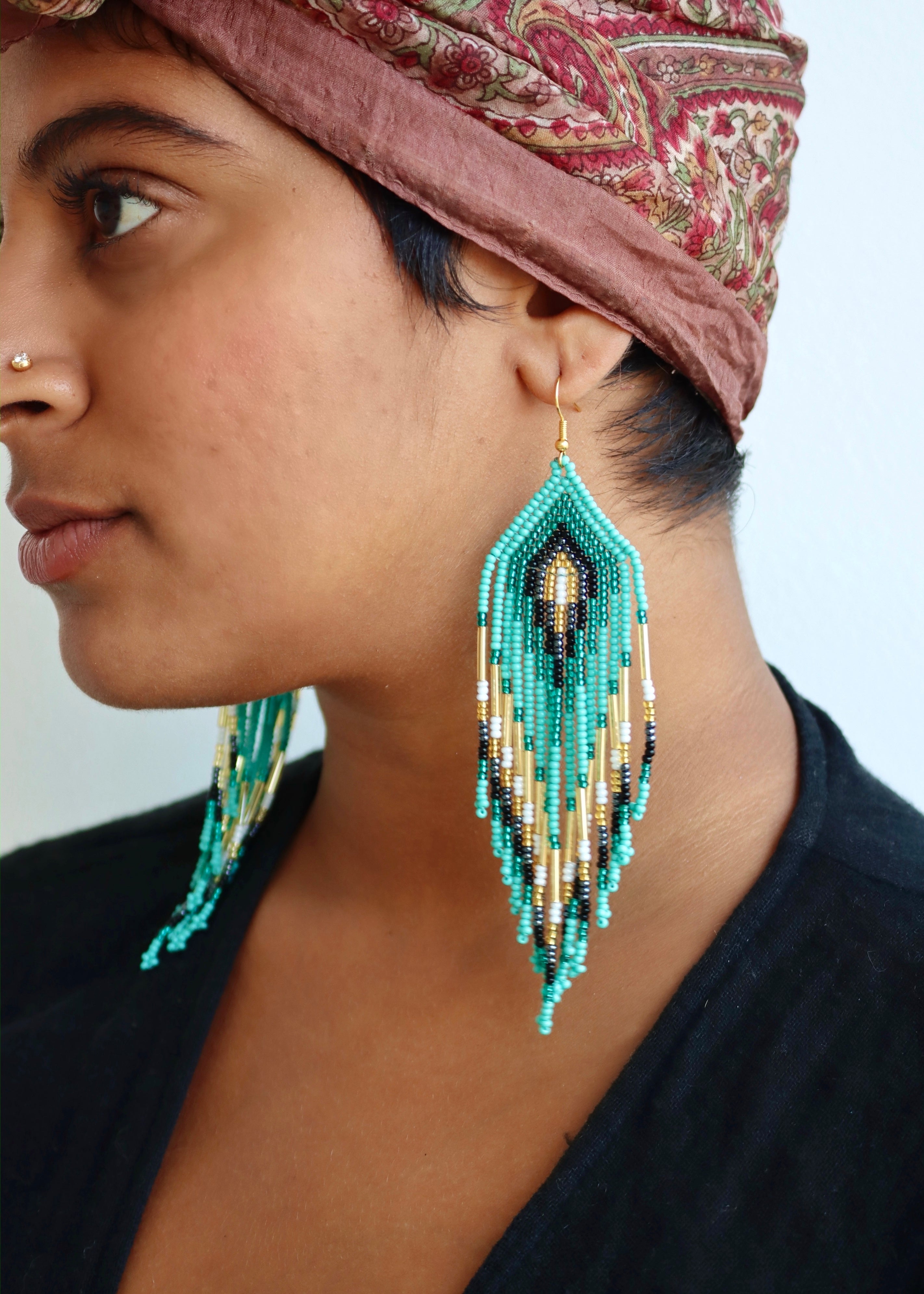 Turquoise bead deals earrings